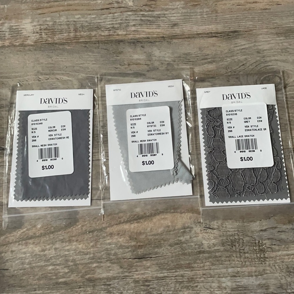 Grey David’s Bridal Swatches